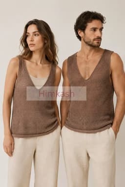 Unisex Honeycomb Cashmere–Merino Vest — Himalayan Taupe view 1
