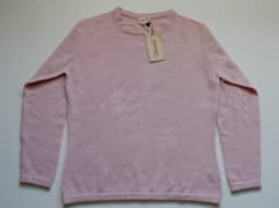 Women’s Blush Pink Pure Cashmere Crew-Neck Sweater view 2