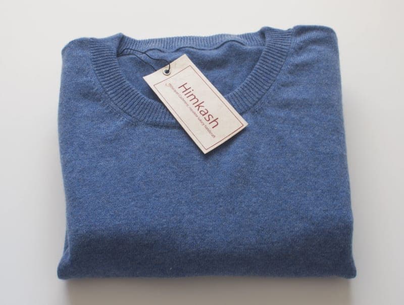 Men’s Indigo Pure Cashmere Crew-Neck Sweater