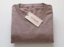 Men's Pure Cashmere Crew-Neck Sweater — Himalayan Taupe view 1