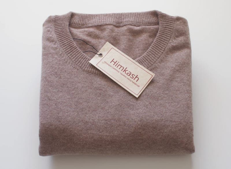 Men's Pure Cashmere Crew-Neck Sweater — Himalayan Taupe