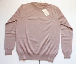 Men's Pure Cashmere Crew-Neck Sweater — Himalayan Taupe view 2