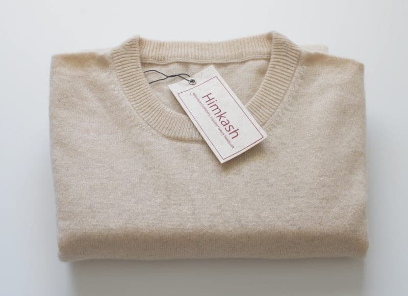 Women’s Cream Pure Cashmere Crew-Neck Sweater