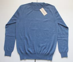 Men’s Indigo Pure Cashmere Crew-Neck Sweater view 2