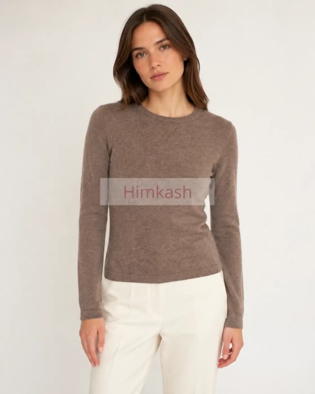 Women’s Himalayan Taupe Pure Cashmere Sweater