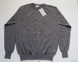 Men’s Himalayan Grey Pure Cashmere Crew-Neck Sweater view 2