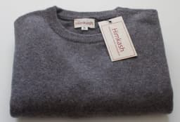 Men’s Himalayan Grey Pure Cashmere Crew-Neck Sweater view 4