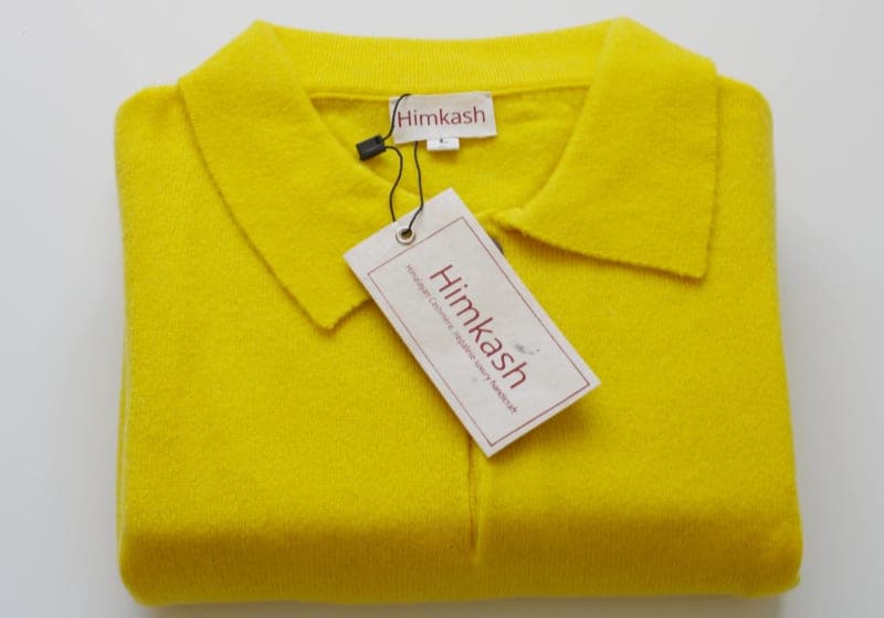 Men’s Himalayan Gold Pure Cashmere Polo Shirt