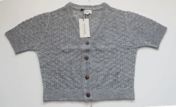 Women’s Himalayan Grey Openwork Cashmere-Merino Cardigan view 2