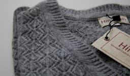 Women’s Himalayan Grey Openwork Cashmere-Merino Cardigan view 3