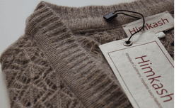 Women’s Himalayan Taupe Openwork Cashmere-Merino Cardigan view 3