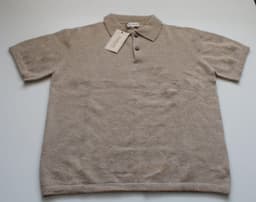 Men’s Himalayan Taupe Pure Cashmere Polo Shirt view 4