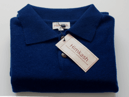 Men’s Royal Blue Pure Cashmere Polo Shirt view 2