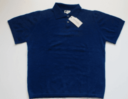 Men’s Royal Blue Pure Cashmere Polo Shirt view 3