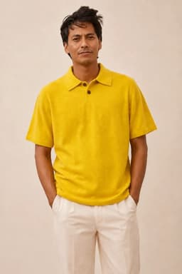 Men’s Himalayan Gold Pure Cashmere Polo Shirt view 4